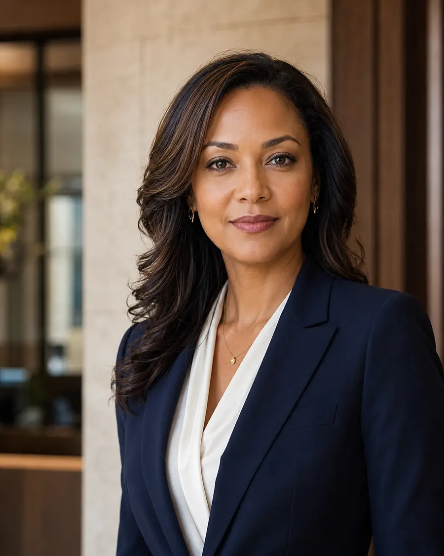 Maya Sterling, a fictional attorney used in this website concept